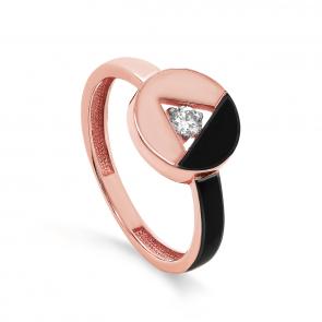 Золотое кольцо KABAROVSKY с бриллиантом и эмалью K11-01449-1002 фото