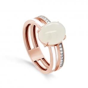 Золотое кольцо KABAROVSKY с бриллиантом, эмалью и лунным камнем K11-01593-9010 фото