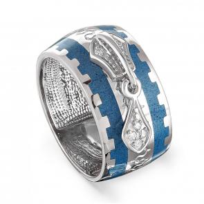 Серебряное кольцо KABAROVSKY с фианитом и эмалью K11-024-8103 фото