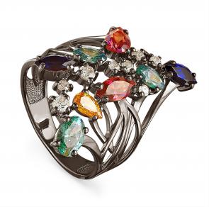 Серебряное кольцо KABAROVSKY с фианитом, керамикой и алпанитом K11-036-0189 фото