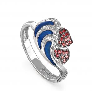 Серебряное кольцо KABAROVSKY с фианитом и эмалью K11-052-0907 фото