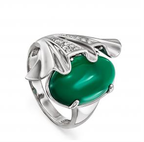 Серебряное кольцо KABAROVSKY с ониксом и Swarovski K11-056-1900 фото