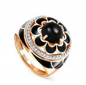 Золотое кольцо KABAROVSKY с бриллиантом, агатом и эмалью K11-0648-1802 фото