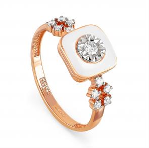 Золотое кольцо KABAROVSKY с бриллиантом и эмалью K11-0803-1010 фото