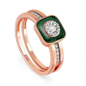 Золотое кольцо KABAROVSKY с бриллиантом и эмалью K11-0804-1013 фото