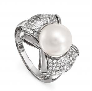 Серебряное кольцо KABAROVSKY с жемчугом и Swarovski K11-098-1500 фото