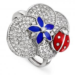 Серебряное кольцо KABAROVSKY с фианитом и эмалью K11-100-8101 фото