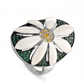 Серебряное кольцо KABAROVSKY с фианитом и эмалью K11-107-0110 фото