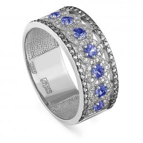 Золотое кольцо KABAROVSKY с бриллиантом и сапфиром K11-11027-1100 фото