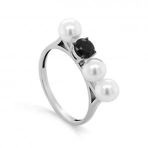 Кольцо из белого золота KABAROVSKY с сапфиром и жемчугом K11-11648-1589 фото