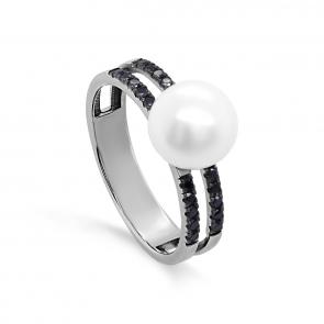 Кольцо из белого золота KABAROVSKY с сапфиром и жемчугом K11-11661-1100 фото