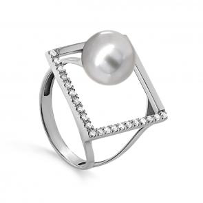 Кольцо из белого золота KABAROVSKY с бриллиантом и жемчугом K11-11700-21000 фото