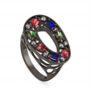 Серебряное кольцо KABAROVSKY с фианитом и керамикой K11-118-0189 фото