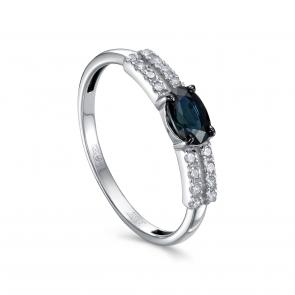 Кольцо из белого золота KABAROVSKY с бриллиантом и сапфиром K11-11820-1189 фото