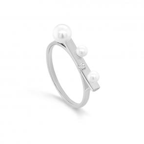 Кольцо из белого золота KABAROVSKY с бриллиантом и жемчугом K11-11844-1500 фото