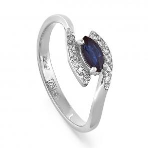 Кольцо из белого золота KABAROVSKY с бриллиантом и сапфиром K11-1186-1100 фото