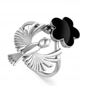 Серебряное кольцо KABAROVSKY с фианитом и эмалью K11-119-31002 фото