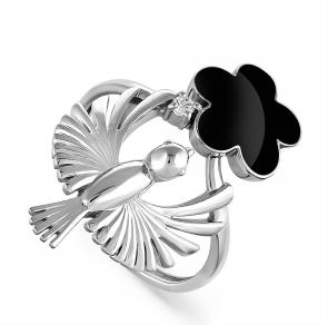 Серебряное кольцо KABAROVSKY с фианитом и эмалью K11-119-8102 фото