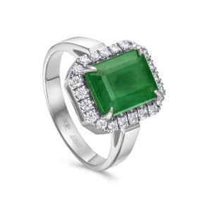 Кольцо из белого золота KABAROVSKY с бриллиантом и изумрудом K11-12073-1200 фото
