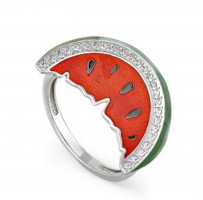 Серебряное кольцо KABAROVSKY с фианитом и эмалью K11-122-7901 фото