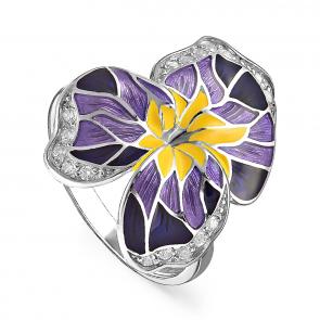 Серебряное кольцо KABAROVSKY с фианитом и эмалью K11-131-7901 фото