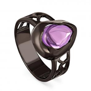 Серебряное кольцо KABAROVSKY с ситаллом цвета Аметист и керамикой K11-150-50289 фото