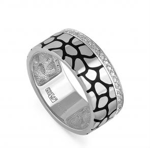 Кольцо из белого золота KABAROVSKY с бриллиантом и эмалью K11-1709-1002 фото