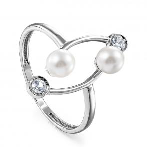 Серебряное кольцо KABAROVSKY с фианитом и жемчугом K11-173-1500 фото
