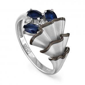 Кольцо из белого золота KABAROVSKY с бриллиантом и сапфиром K11-1777-1100 фото