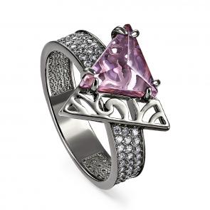 Серебряное кольцо KABAROVSKY с фианитом, ситаллом и керамикой K11-180-52389 фото