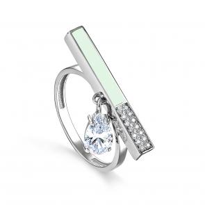 Серебряное кольцо KABAROVSKY с фианитом и эмалью K11-183-7940 фото