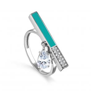 Серебряное кольцо KABAROVSKY с фианитом и эмалью K11-183-7942 фото