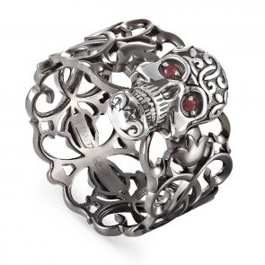 Серебряное кольцо KABAROVSKY с топазом и керамикой K11-203-8589 фото