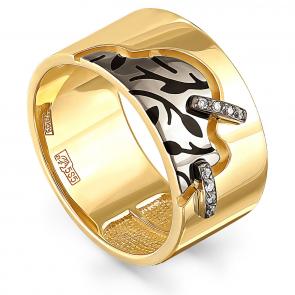 Кольцо из лимонного золота KABAROVSKY с бриллиантом и эмалью K11-21009-1002 фото