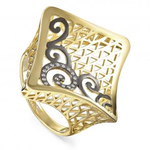 Кольцо из лимонного золота KABAROVSKY с бриллиантом K11-21127-1000 фото