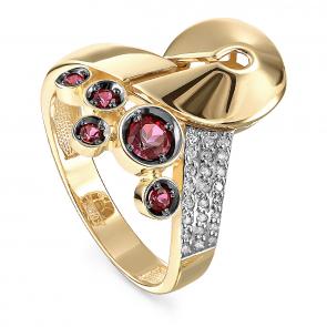 Кольцо из лимонного золота KABAROVSKY с бриллиантом и топазом Swarovski K11-21131-2500 фото