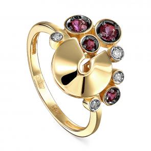 Кольцо из лимонного золота KABAROVSKY с бриллиантом и топазом Swarovski K11-21133-2500 фото