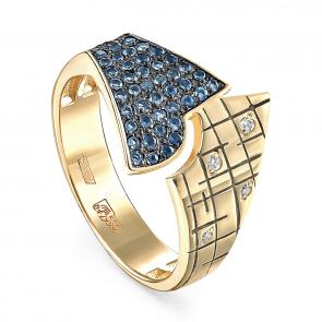 Кольцо из лимонного золота KABAROVSKY с топазом, бриллиантом, эмалью и Лондон топазом K11-21150-2300 фото