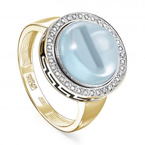 Кольцо из лимонного золота KABAROVSKY с бриллиантом, халцедоном и эмалью K11-21166-8002 фото