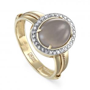 Кольцо из лимонного золота KABAROVSKY с бриллиантом и лунным камнем K11-21302-8700 фото