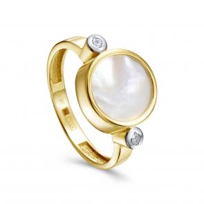 Кольцо из лимонного золота KABAROVSKY с бриллиантом и перламутром K11-21355-6200 фото