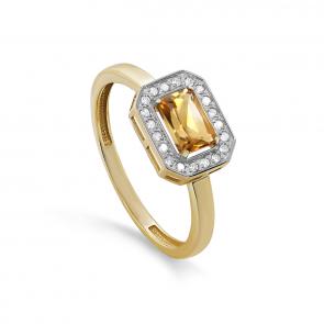 Кольцо из лимонного золота KABAROVSKY с бриллиантом и цитрином K11-21428-2900 фото