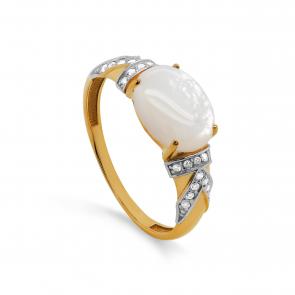 Кольцо из лимонного золота KABAROVSKY с бриллиантом и перламутром K11-21487-6200 фото