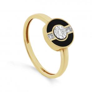 Кольцо из лимонного золота KABAROVSKY с бриллиантом и эмалью K11-21493-1002 фото