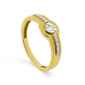 Кольцо из лимонного золота KABAROVSKY с бриллиантом K11-21495-1000 фото