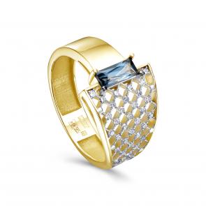 Кольцо из лимонного золота KABAROVSKY с бриллиантом и Лондон топазом K11-21568-2300 фото