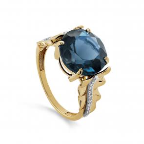 Кольцо из лимонного золота KABAROVSKY с бриллиантом и Лондон топазом K11-21571-2300 фото