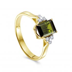 Кольцо из лимонного золота KABAROVSKY с бриллиантом и турмалином K11-21578-52000 фото