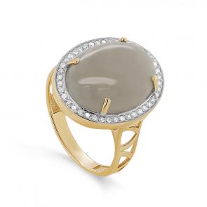 Кольцо из лимонного золота KABAROVSKY с бриллиантом и лунным камнем K11-21584-8700 фото