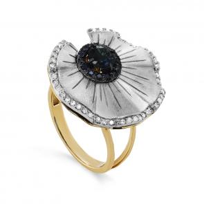 Кольцо из лимонного золота KABAROVSKY с бриллиантом и сапфиром K11-21623-1189 фото